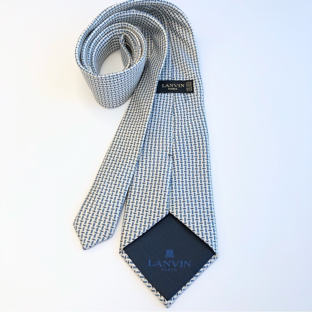 Lanvin blue silk tie